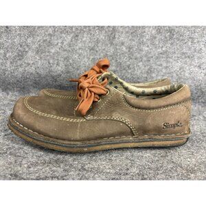 Simple Shoes Mens Size 7.5 Brown Suede Lace Up Comfort Walking Casual Low Top